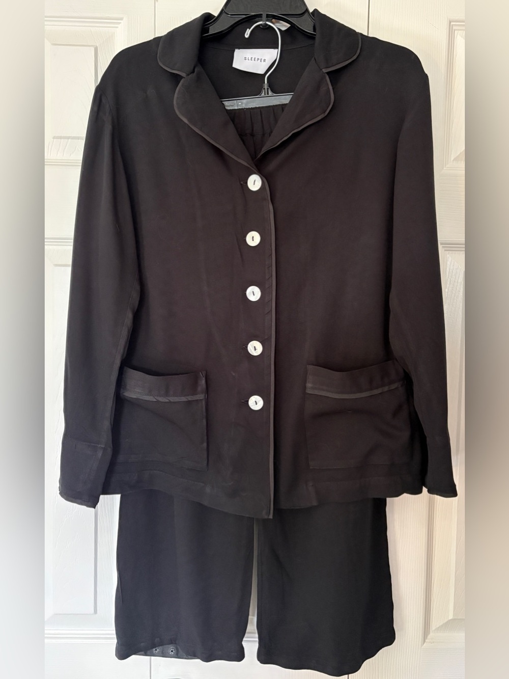 Sleeper Black Viscose Party Pajama Loungewear Set X-Small XS